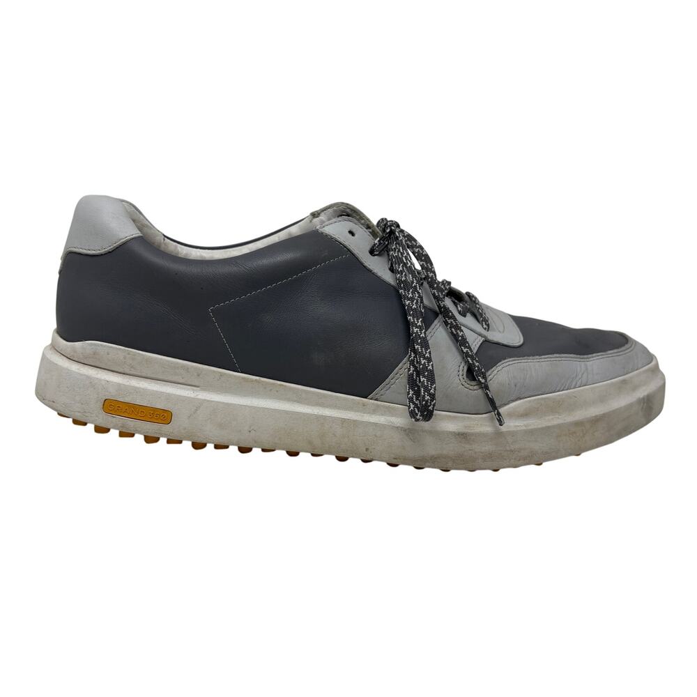 Cole Haan Smooth Leather Sneaker Shoe Lace Up Casual Gray - 12